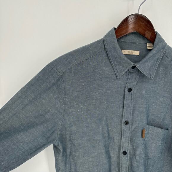 Burberry Brit Shirt Mens Small Blue Chambray Button Up Casual Shirt Designer - Picture 2 of 11